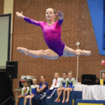 gymnast split leap on floor