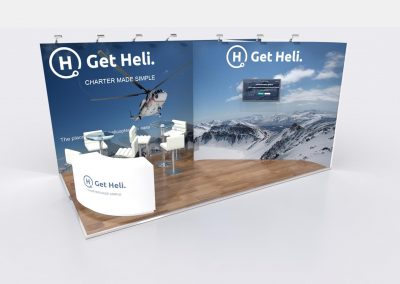 6m x 3m Exhibition Stand Design-Curved Walls Design Branded