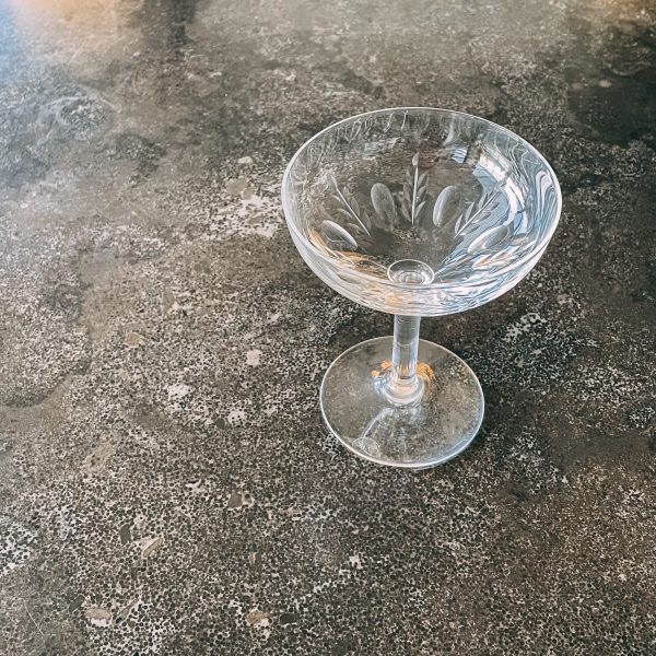 Cut glass champagne coupe