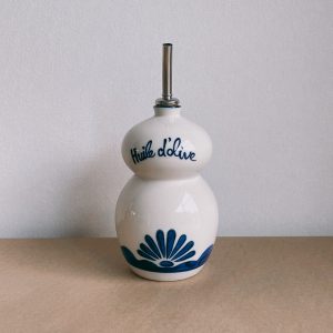 French stoneware oil bottle