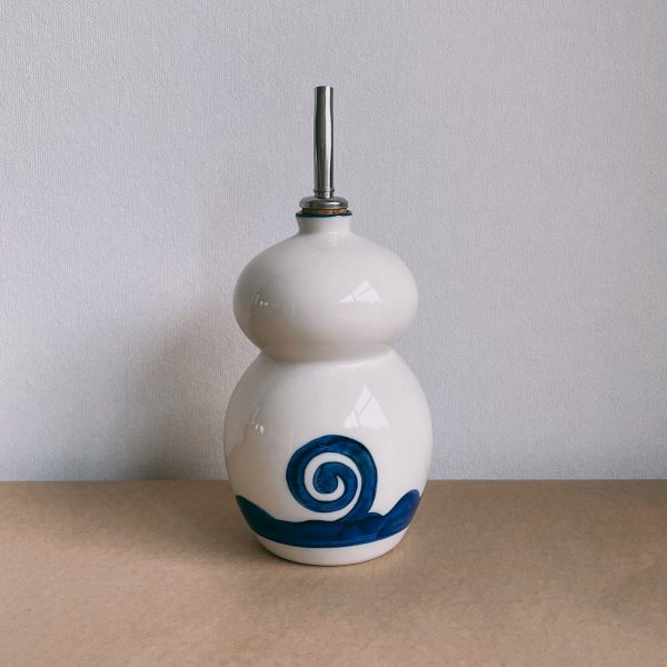 French stoneware oil bottle