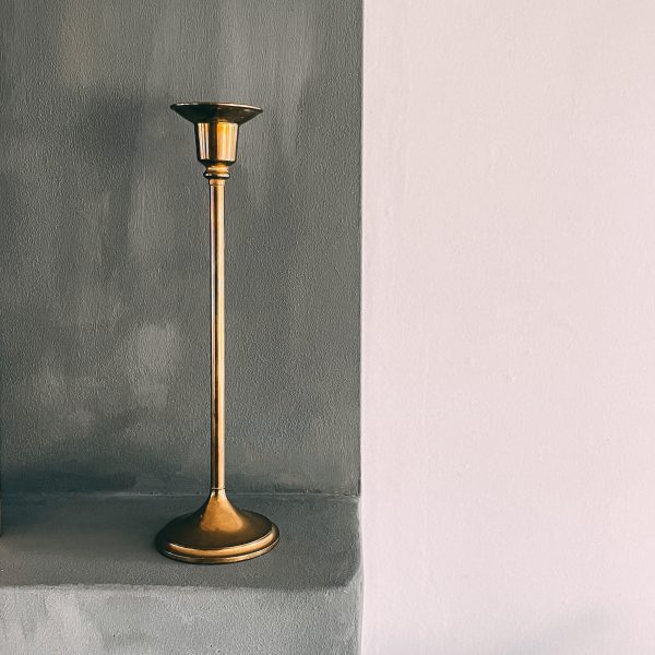 Minimalist brass candlestick