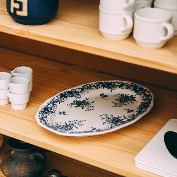 Transferware oval platter