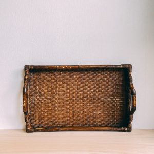 Rattan serving tray