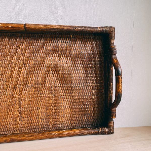 Rattan serving tray