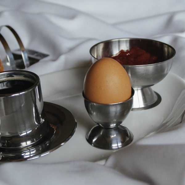 Breakfast in bed - Stainless steel egg holder