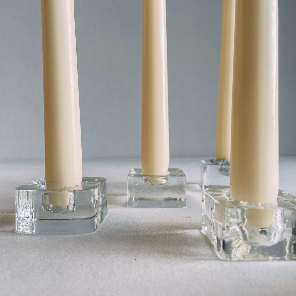 Brutalist glass candle holders