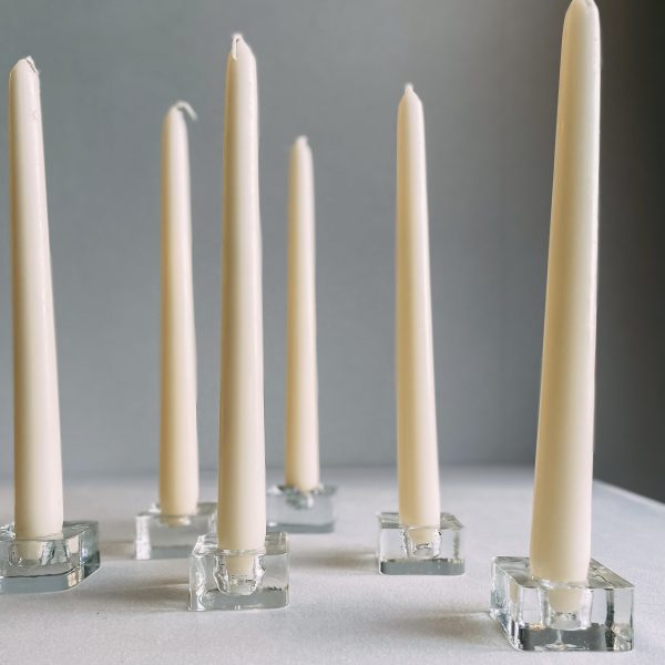 Brutalist glass candle holders