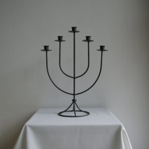 Brutalist wrought iron candle holder