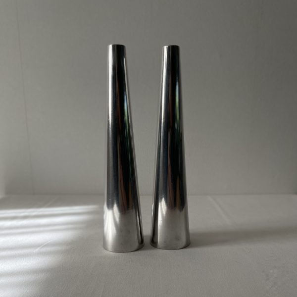 Conical aluminium vases