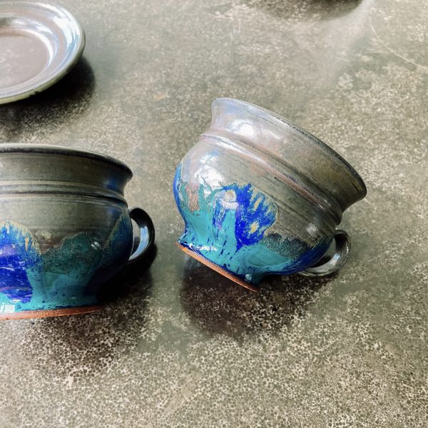 Drip glazed coffee cups