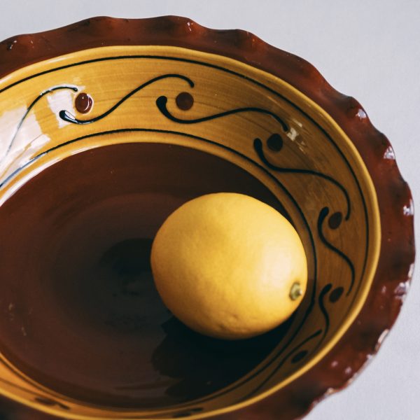 Earthenware fruit bowl