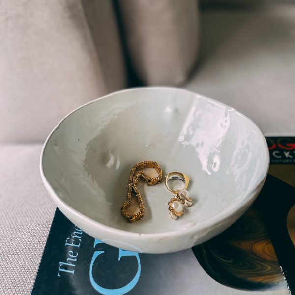 Handmade white ceramic bowl