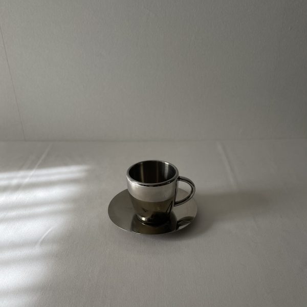 Pair of inox coffee cups