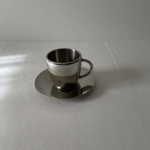 Pair of inox coffee cups