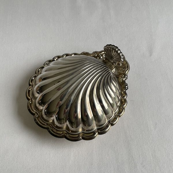 Sea shell dish silver plated