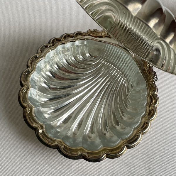 Sea shell dish silver plated