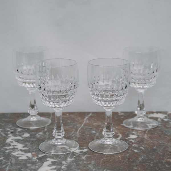 Cut glass wine glasses