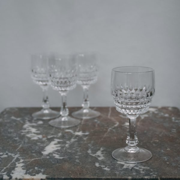 Cut glass wine glasses