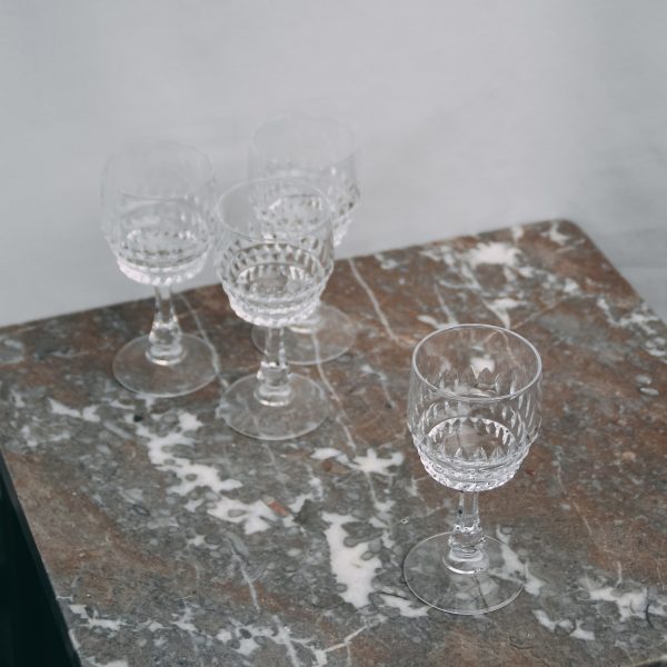 Cut glass wine glasses