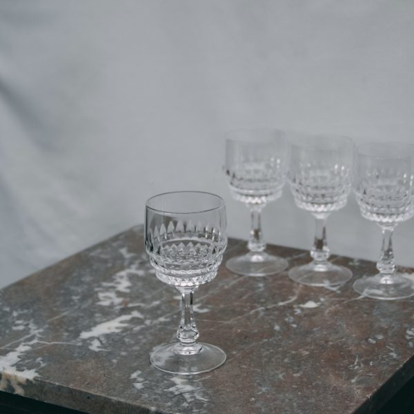 Cut glass wine glasses