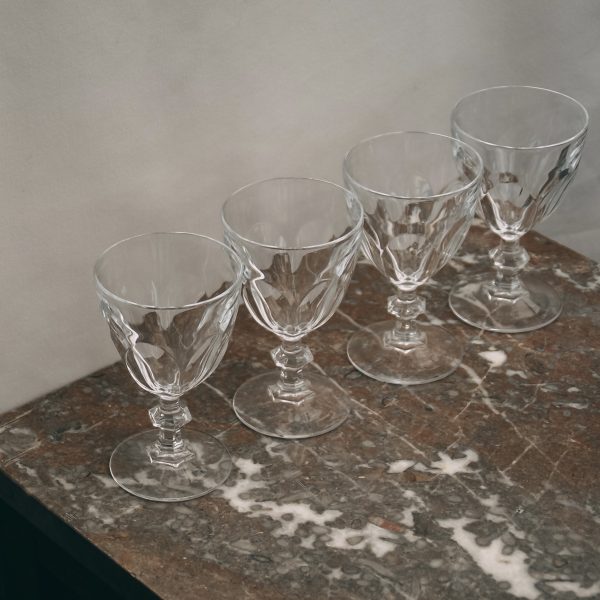 Floral cut wine glasses