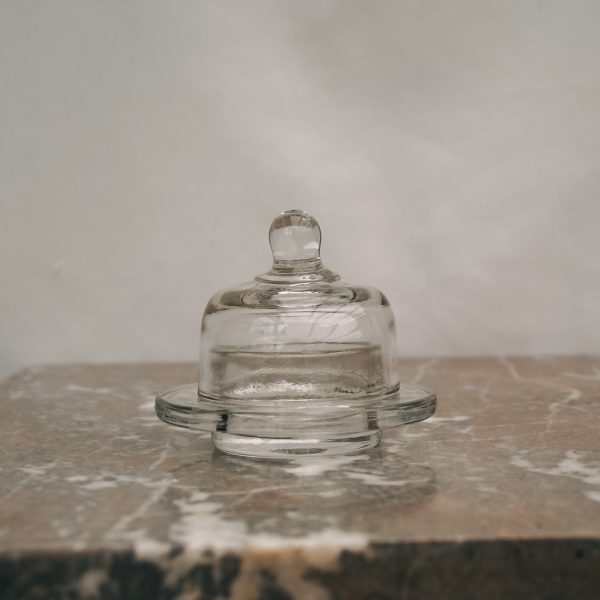 Glass butter dish