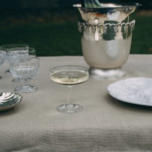 Glass champagne coupes