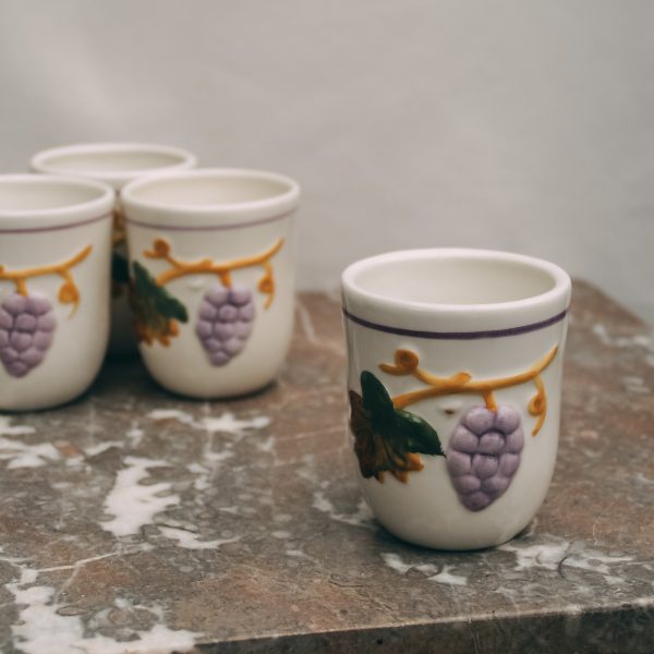 Grape decor coffee cups