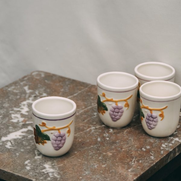 Grape decor coffee cups