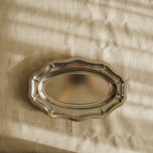 Matte oval inox tray