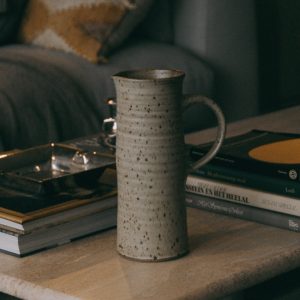 Green speckled vase