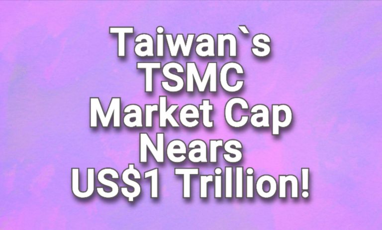 Taiwan company TSMC market cap nears US$1 trillion! TSMC now the 8th highest globally! This is an original article from CNA FOCUS TAIWAN!