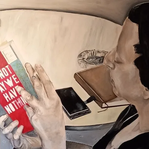 A woman reading a book