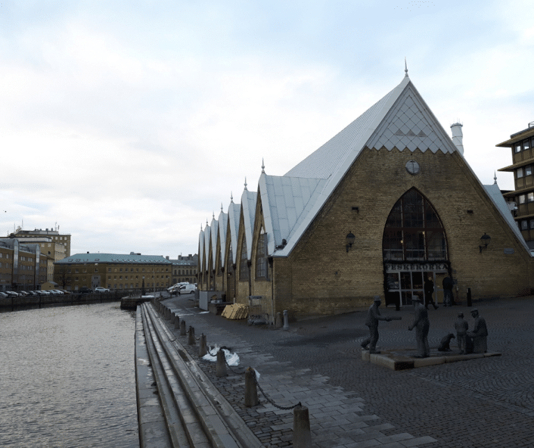 The Feskekôrka in Gothenburg is a sea food market and architectural landmark worth a visit.