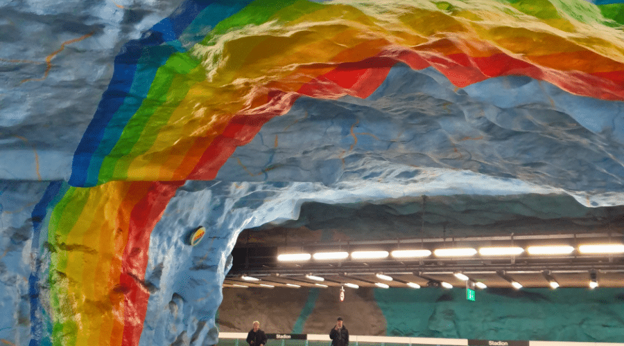 Art in the metro Stockholm, the longest art gallery in the world.