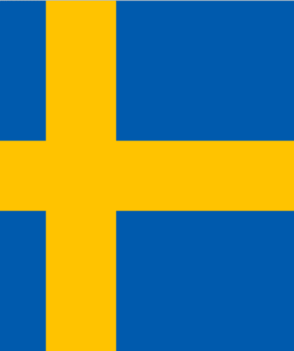The Swedish flag is blue with a yellow cross on it. The National holiday is celebrated on June 6th.
