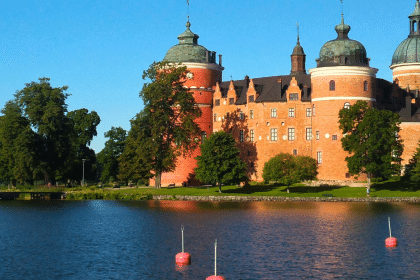 Gripsholm Slott in Mariefred has magnificent views over the Lake Mälaren.