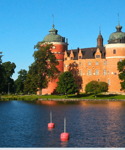 Gripsholm Slott in Mariefred has magnificent views over the Lake Mälaren.