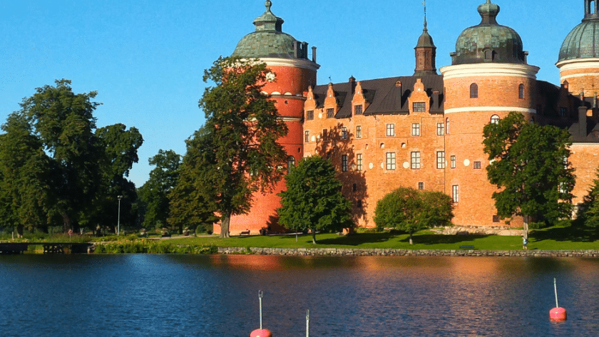 Gripsholm Slott in Mariefred has magnificent views over the Lake Mälaren.