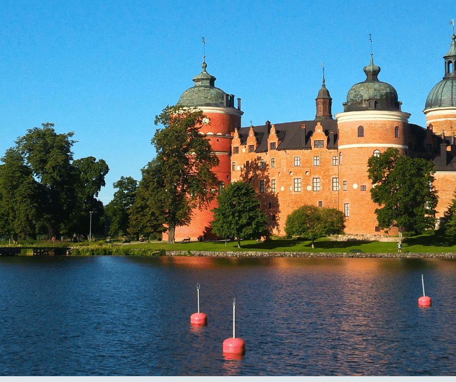 Gripsholm Slott in Mariefred has magnificent views over the Lake Mälaren.