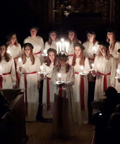 Sankta Lucia in Bosebo church in Lund, Skåne.