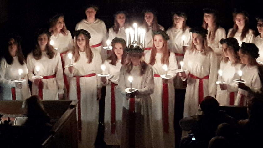 Sankta Lucia in Bosebo church in Lund, Skåne.