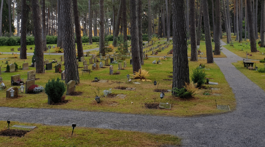 Skogskyrkogården is a cemetery south of Stockholm and listed as UNESCO World Heritage.