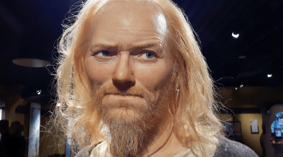 A Viking on display at the viking Museum in Stockholm.