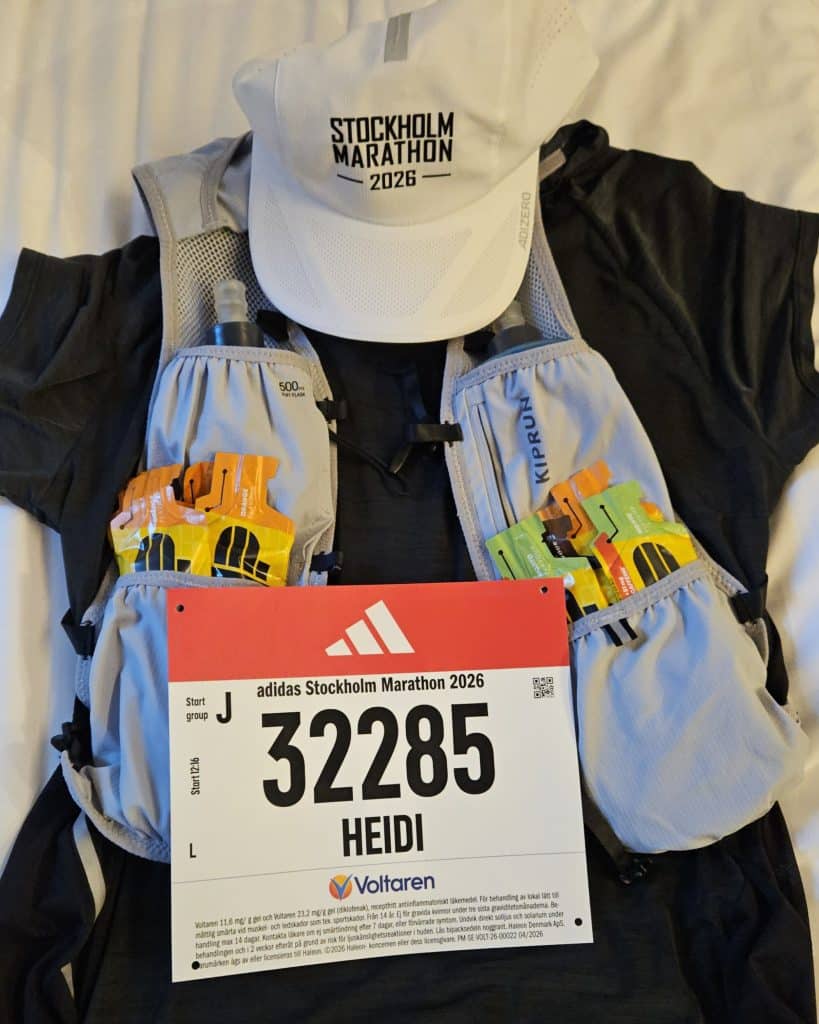 Marathon outfit flatlay