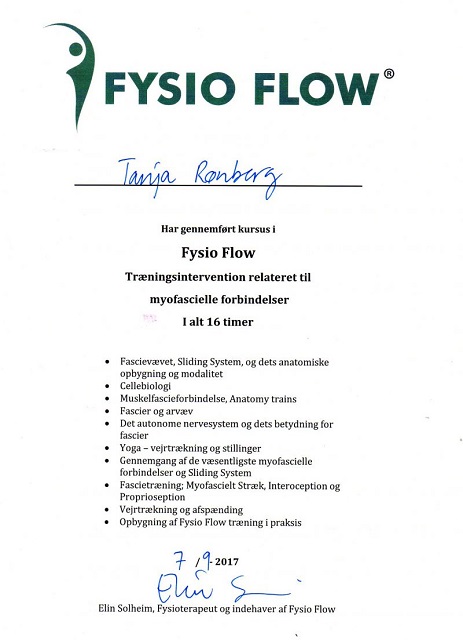 Kursusbevis Fysio Flow