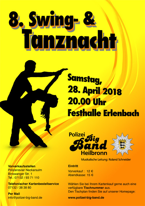 8. Swing und Tanznacht der Polizei Big Band Heilbronn in der Sulmtalhalle in Erlenbach