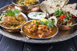Indian Dishes on traditionel Thali