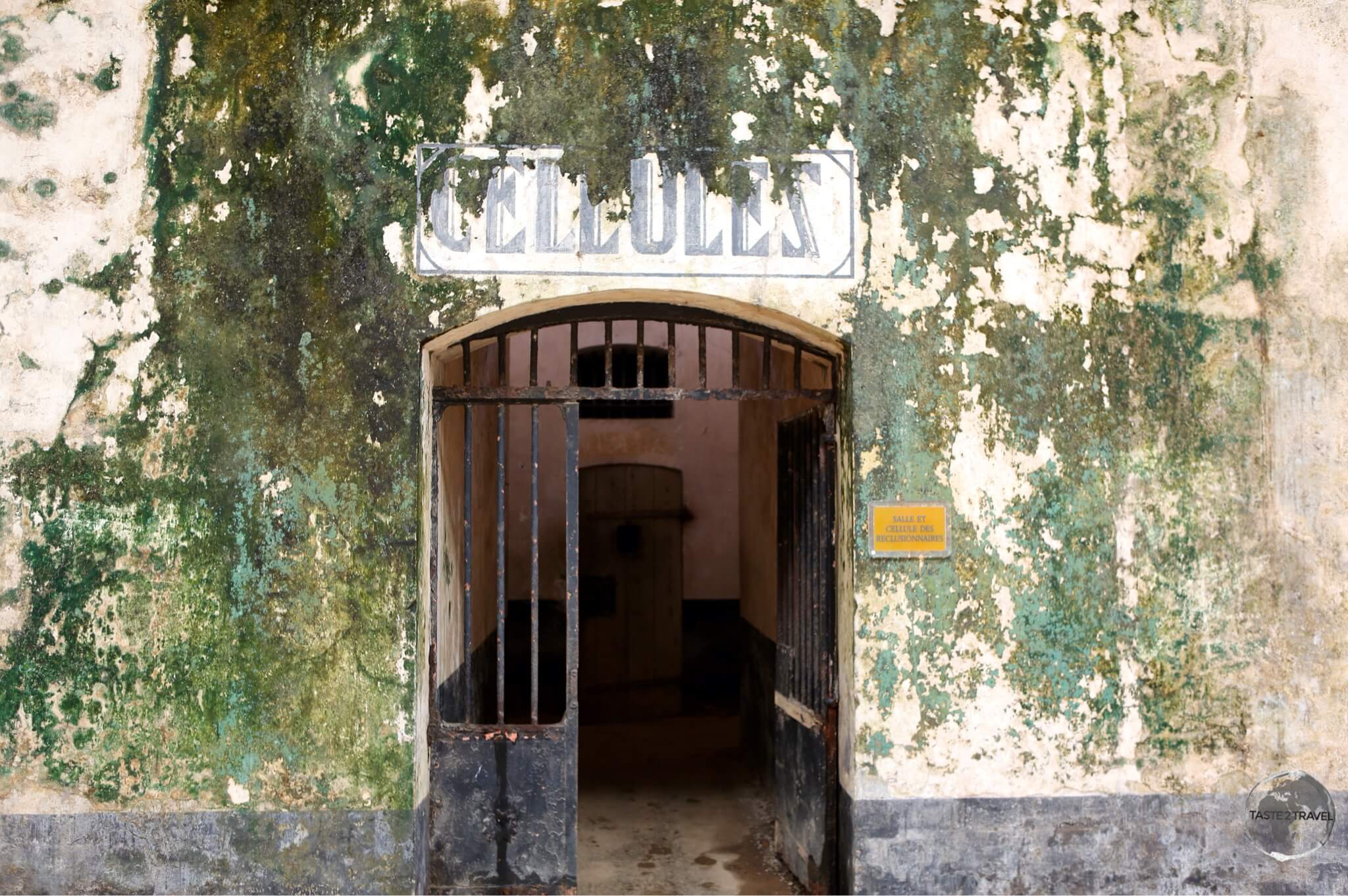 Entrance to prison cells at a former French penal colony on Îles du Salut, French Guiana.